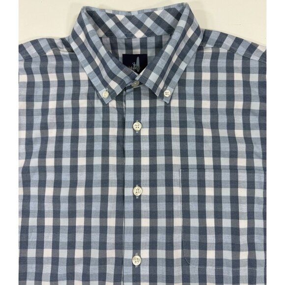 Johnnie-O Mens Performance Shirt Sz Medium Dallas National Golf Club Blue Plaid - Picture 3 of 8